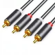 Аудиокабель Ugreen AV104 2RCA - 2RCA 2 м Hi-Fi стерео, экранированный Черный (10518) - изображение 1