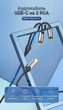 Аудіокабель Vention USB-C - 2 RCA 1.5 м Позолочені контакти, бавовняне обплетення Сірий (BGUHG) - зображення 2