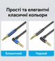 Аудиокабель Vention AUX 3.5 мм 1 м угловой 90° хлопковая оплетка Синий (BAZLF) - изображение 13