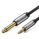 Кабель Vention Jack 3.5 мм - Jack 6.35 мм 2 м Серый, TRS - TS, нейлоновая оплетка (BCYHH) - изображение 1