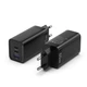 Зарядний пристрій Vention 2xUSB-C + USB-A GaN 65W PD 3.0 QC 4.0 PPS Чорний (FEDB0-EU) - зображення 1