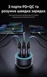 Автомобильное зарядное устройство Ugreen EC307 2xUSB-C + USB-A 30W PD 3.0 QC 3.0 SCP Темно-серый (45843) - изображение 8