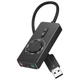 Внешняя звуковая карта Vention USB 2.0 - 3x 3.5 мм mini-jack 0.15 м с регулятором громкости и кнопками Черный (CDRBB) - изображение 1