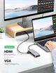 USB-хаб Ugreen CM179 9 в 1 USB-C HDMI 4K, VGA, RJ45 1 Гбіт/с, PD 100W, 3xUSB 3.0, SD/MicroSD, Audio 3.5 мм Темно-сірий (40873) - зображення 13