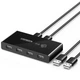 USB-перемикач Ugreen US216 USB 2.0 2 ПК - 4 пристрої Micro USB живлення 2 кабелі 1.5 м Чорний (30767) - зображення 1