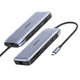 USB-хаб Ugreen CM274 9-в-1 USB-C HDMI, DisplayPort, VGA, RJ45, USB 3.0, PD 100W, 4K 60Hz 15 см Сірий (70301) - зображення 1
