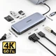 USB-хаб Ugreen CM274 9-в-1 USB-C HDMI, DisplayPort, VGA, RJ45, USB 3.0, PD 100W, 4K 60Hz 15 см Сірий (70301) - зображення 2