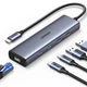 USB-хаб Ugreen CM512 5-в-1 USB-C > RJ45 Gigabit Ethernet / 2xUSB-C 3.2 / USB-A 3.2 / USB-A 2.0 10 Гбіт/с живлення 5V 30 см Темно-сірий (45320) - зображення 1