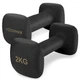 Гантели виниловые Cornix Square 2 x 2 кг XR-0407 Black - изображение 1