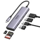 USB-хаб Ugreen CM511 6-в-1 USB-C HDMI 4K 60Hz 3xUSB 3.0 SD Micro SD 20 см Сірий (60383) - зображення 1