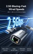 Сетевой адаптер Vention USB-C/USB-A - Ethernet RJ45 2.5 Гбит/с 0.15 м Серый (CFUHB) - изображение 2