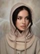 Женский капор Teddy букле с каракуля с воротником бежевый - изображение 1