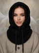 Женский капор Teddy букле с каракуля с воротником черный - изображение 2