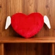 М'яка плюшева подушка декоративна Серце янгола WP Merchandise FWPANGELHEART25RD діаметром 30 см подушка в формі серця для спальні та дитячої Червоний з білим - зображення 7