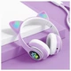 Дитячі бездротові навушники з котячими вушками Cat ear M23 Bluetooth навушники з RGB підсвічуванням Purple GLD - зображення 2