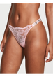 Трусики Victoria's Secret VERY SEXY Bombshell Shine Strap Thong Pink Logo зі стразами M Рожеві Мереживні трусики - изображение 1