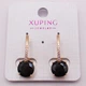 Серьги медзолото с черным фианитом Xuping 25х19 xp20 - изображение 1