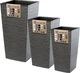 Donice na kwiaty z wkładem Kadax Tuluza K8063 25 cm + 30 cm + 35 cm Grafit - obraz 3