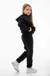 Детский спортивный утепленный костюм Kindamor Warm Autumn Black для девочки, флис 134 см черный - изображение 5