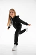 Детский спортивный утепленный костюм Kindamor Warm Autumn Black для девочки, флис 134 см черный - изображение 8