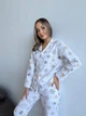 Пижама женская M Снежинки (рубашка + штаны) Молочный COSY - изображение 4