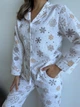 Пижама женская M Снежинки (рубашка + штаны) Молочный COSY - изображение 5