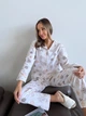 Пижама женская M Снежинки (рубашка + штаны) Молочный COSY - изображение 8