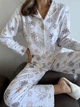Пижама женская M Снежинки (рубашка + штаны) Молочный COSY - изображение 9