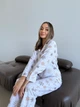 Пижама женская M Снежинки (рубашка + штаны) Молочный COSY - изображение 11