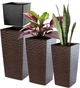 Donice na kwiaty z wkładem Kadax Tuluza K8065 25 cm + 30 cm + 35 cm Mokka - obraz 1