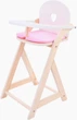 Стільчик для годування ляльок Engelhart дерев'яний рожево-білий 1750223 (8716096018769) - зображення 1