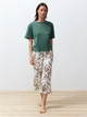 Пижама (футболка + штаны) женская Trendyol THMSS24PT00216 M Green (8683049704058) - изображение 7