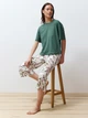 Пижама (футболка + штаны) женская Trendyol THMSS24PT00216 M Green (8683049704058) - изображение 9