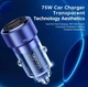 Автомобільний зарядний пристрій Toocki 75W PD/QC (Type-C+USB) - зображення 5