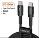 Кабель Toocki Type-C 100W 3м з дисплеєм потужності Black - зображення 2