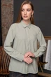 Жіноча сорочка прямого крою з манжетами LadyLike 40 Оливковий (ll2164910068340) - изображение 1