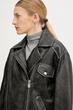 Куртка-косуха из натуральной кожи Pinko 44 черный 105369 - изображение 3