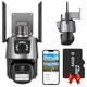 Уличная охранная WIFI камера видеонаблюдения (8MP, Full HD) Dual Lens / Поворотная IP камера с 2 объективами - изображение 1
