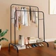 Двойная стойка для одежды Double floor Hanger 162*96*44 см нагрузкой до 48 кг, металлическая, черная - изображение 1