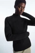 Джемпер жіночий COS ribbed pure cashmere turtleneck jumper 1200574001 M Чорний - зображення 2