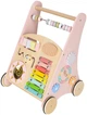Pchacz drewniany KIK z liczydłem Różowy (5903039767942) - obraz 1