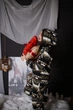 Женская пижама с карманом на попе, Геометрия uwest, кигуруми (пожама) Mimi Pijamoni, Черно-белая, Размер L - изображение 6
