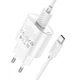 Мережевий Зарядний Пристрій Hoco C109A 1USB QC 18W+USB to Type-C Бiлий - изображение 1