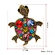 Брошь женская BROCHE бижутерия с кристаллами Черепаха разноцветная BRBF111702 - изображение 6