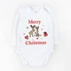 Боди-лодочка для младенцев с длинным рукавом christmas reindeer двунитка с начесом Dexter`s 62 см белый - изображение 1