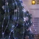 Гирлянда роса Конский хвост, 3 м, 300 LED, на батарейках и USB, Холодный белый - изображение 6