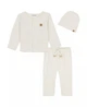 Дитячий комплект Calvin Klein лонгслів, штани та шапочка 1159852691 (Молочний 6-9M) на зріст 66-71 см - зображення 1