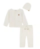 Дитячий комплект Calvin Klein лонгслів, штани та шапочка 1159852691 (Молочний 6-9M) на зріст 66-71 см - зображення 3