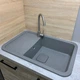 Кухонная мойка из искусственного камня/кварцевая 775х505х190мм, прямоугольная EXISTENCE Adamant Серый (34600775505) - изображение 3