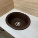 Кухонная мойка из искусственного камня/кварцевая 500х425х180мм, овальная CIRCUM Adamant Mokko Коричневый (34820500425) - изображение 1